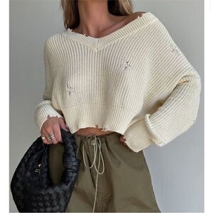 Cream Knit Women's Sweater